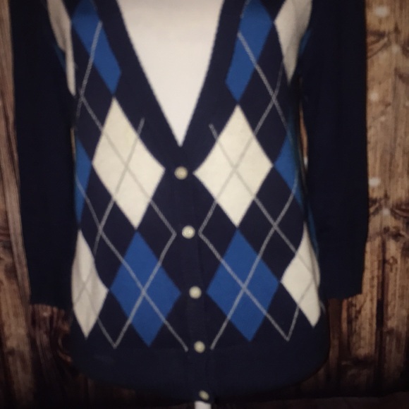 Aeropostale LG Argyle V-Neck Button Up Cardigan - Picture 3 of 5